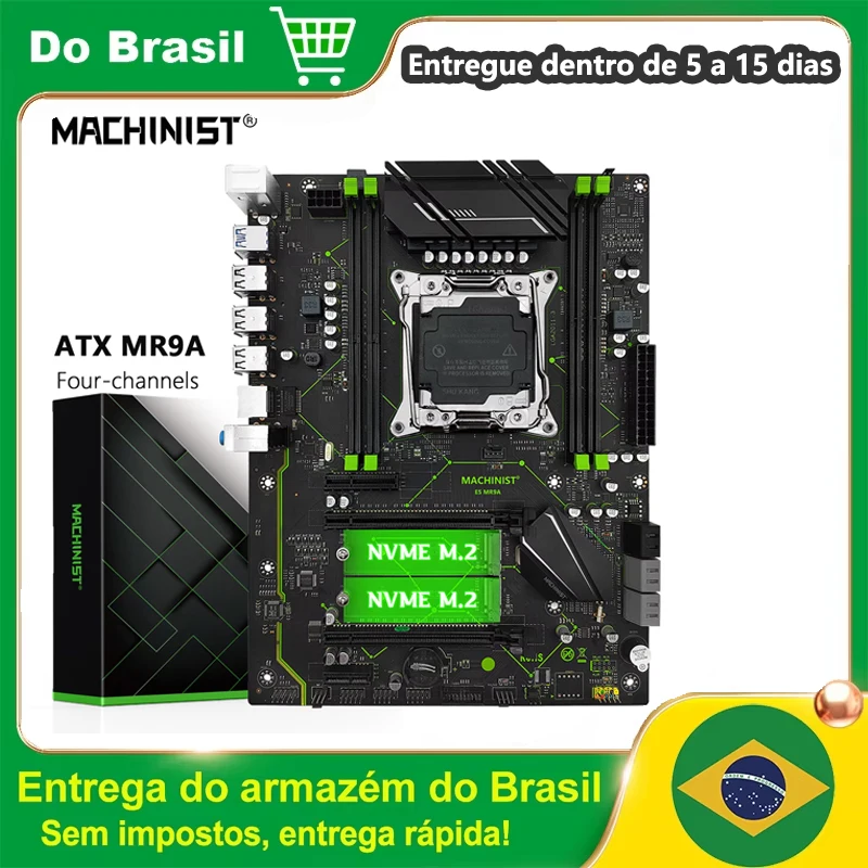 MACHINIST X99 MR9A Placa-mãe LGA 2011-3 Suporte Xeon E5 2667 2690 V4 2670 V3 CPU procesador Set DDR4 Memória ATX Quatro canais