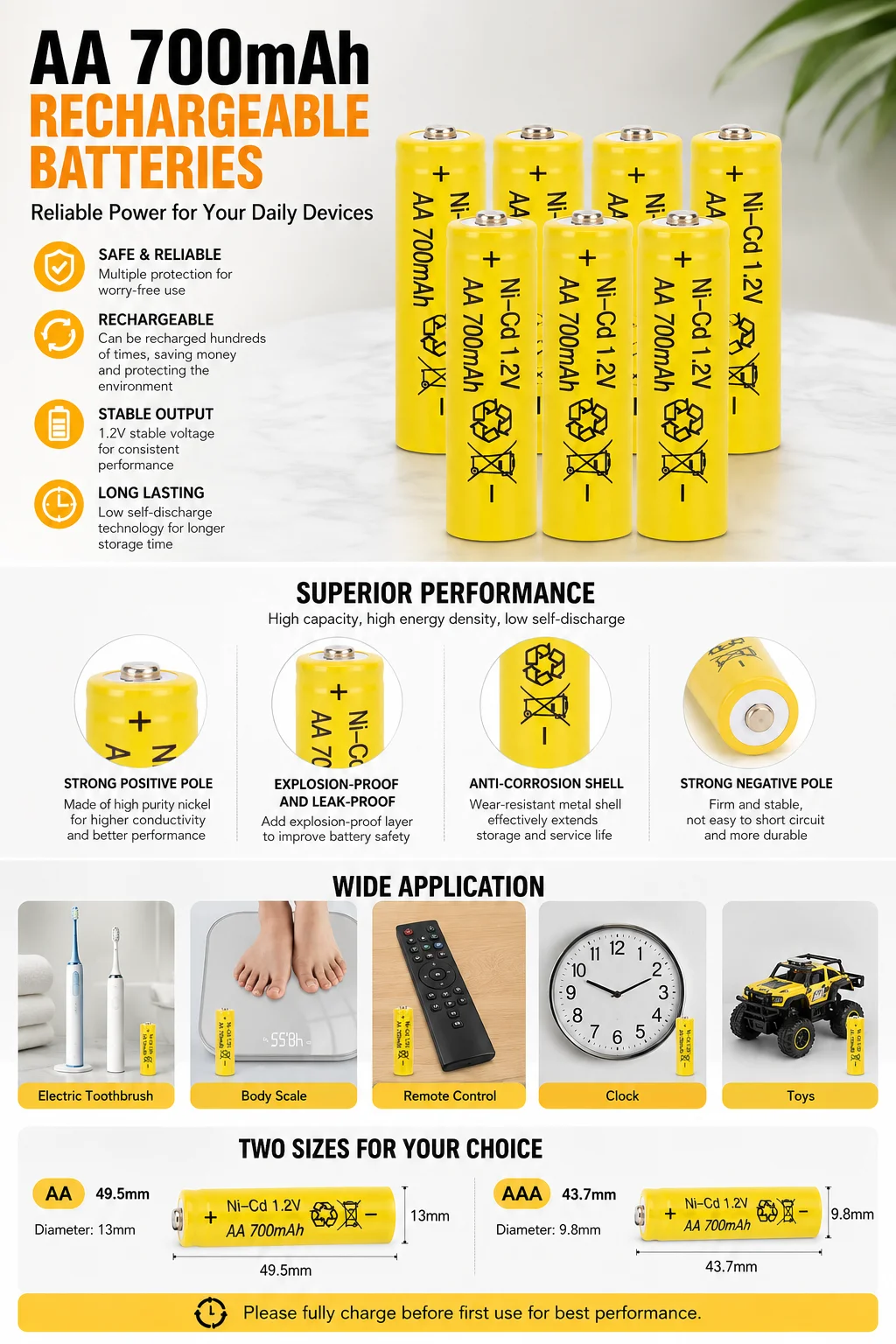 1.2V AA Size Ni-Cd Rechargeable Dry Cell Battery Rechargeable Power Battery For Bubble Toy Kids Play Toy Use view 5