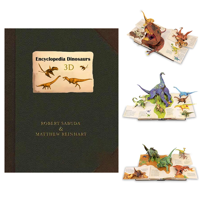 3D Encyclopedia Prehistorica Dinosaurs Folding Interest Dinosaur Picture Book Science Popularization Kids Gifts view 3