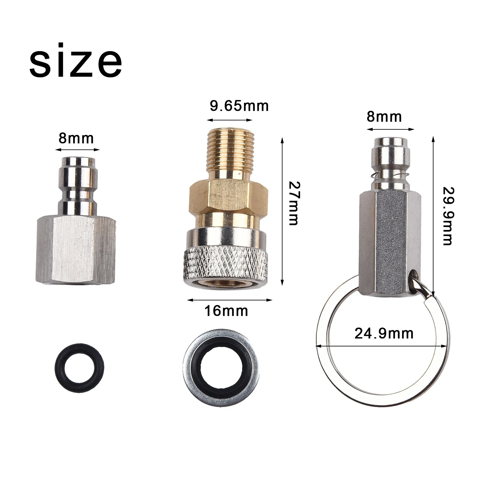 Pneumatic Quick Connector HPA GAS Foster Quick Disconnect1/8BSP Thread Dustproof Filling Nipple Male/Female Adapter Coupler-Plug
