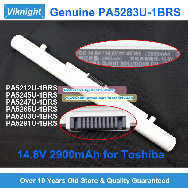 

Оригинальная батарея PA5283U-1BRS PA5247U PA5212U PA5265U PA5291U 14,8 В 2900 мАч для Toshiba Porftege A30-C Satellite Pro A50-C A50-D