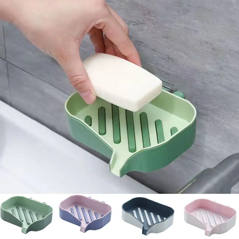 Double Layer Soap Holder Soap Box Wall-mounted Bathroom Drain Soap Dish Holder For Shower Bathroom Organizer Storage Rack