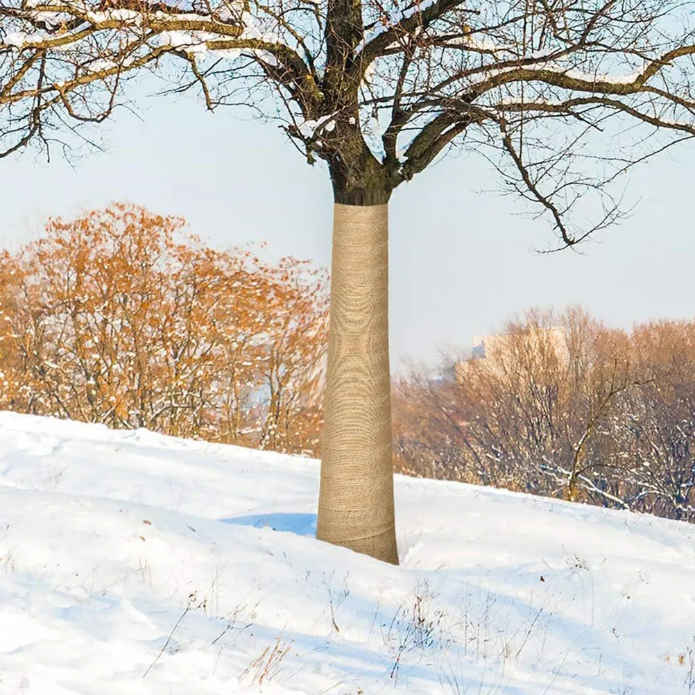 

20cm X 5m Burlap Tree Protector Wrap Winter Frost Protection Sun Shield Bark Repair Reusable Trunk Cover Bandage