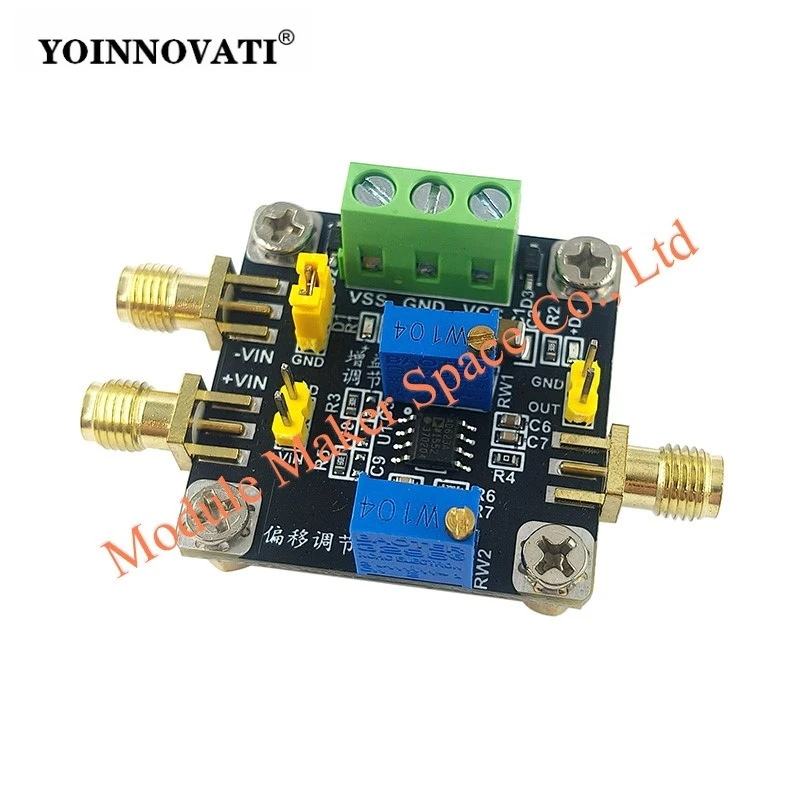 AD623 Instrumentation Amplifier Module for Weak Signal Amplification (µV/mV), 80KHz Bandwidth, Single/Differential Input