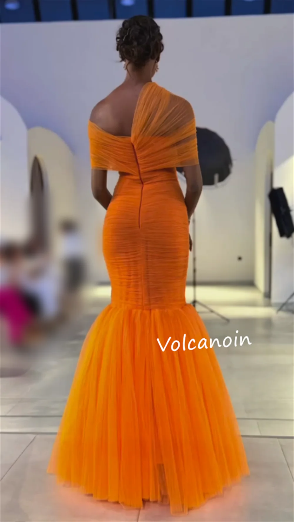 Customized Formal Evening Net Pleat Mermaid Off-the-shoulder Long Dresses Bespoke Occasion Exquisite High Quality