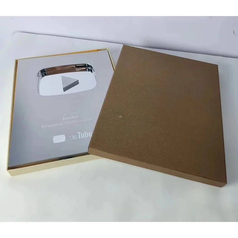 100K For YouTube Play Button Award Aluminum  Award Plaques Custom Gold For YouTube Creator Awards 2026