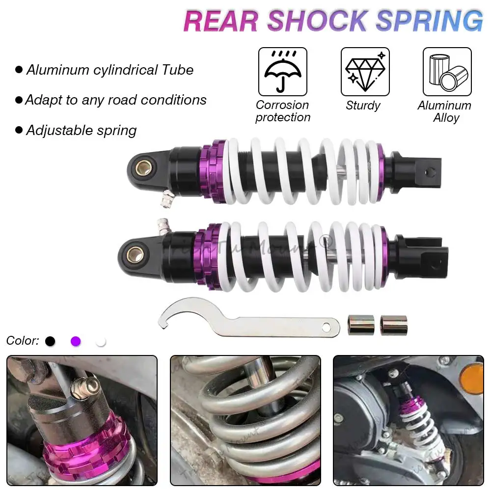 235mm Universal Motorcycle Part Rear Air Shock Absorber Adjustable Suspension For HONDA SMART DIODX YAMAHA JOG HONDA SUZUKI LETS 4