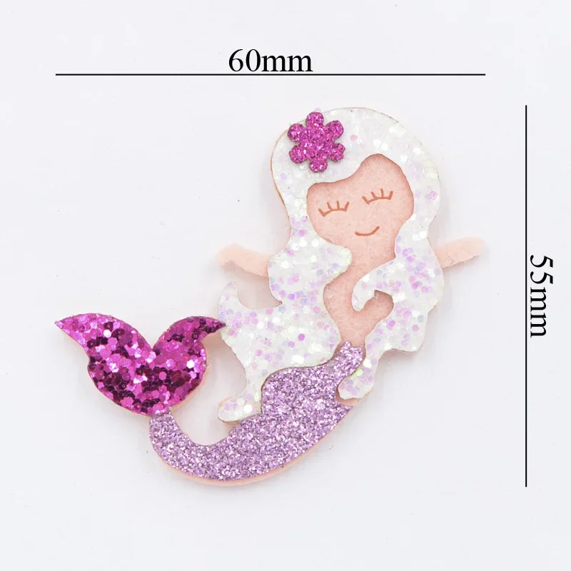 6/8Pcs Mixed 3D Cartoon Mermaid Patches Handmade Decoration DIY Hair Bow Flat Back Embellishment Accessories Sea-maid Appliques