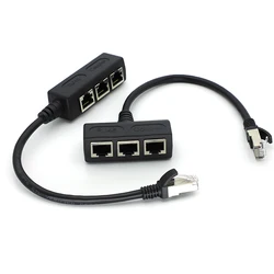 RJ45 Ethernet Cable Splitter Network Adapter,Ethernet Splitter 1 to 3 Cable Suitable Super LAN Ethernet Connector Adapter Cat 6