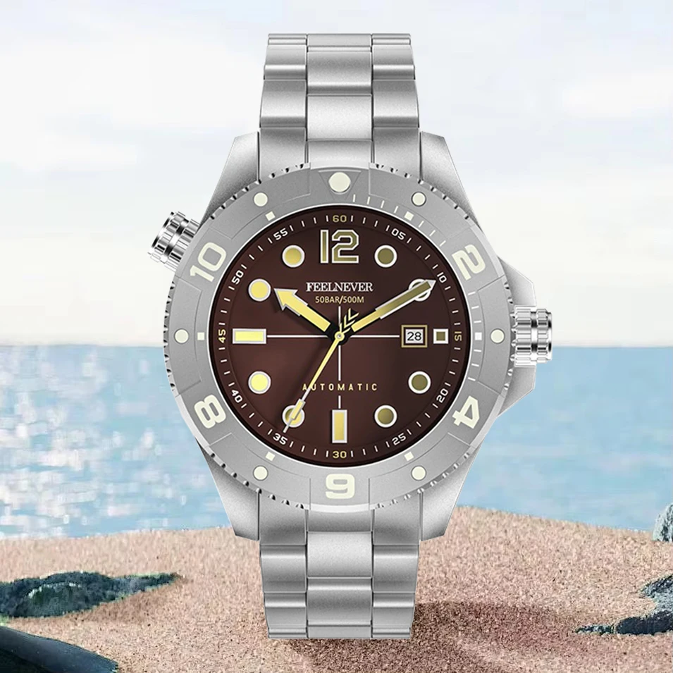 

FeelNever Profession Casual Sport Mechanical Man Watch Business Stainless Steel Fashion Business Sapphire Automatical Wristwatch