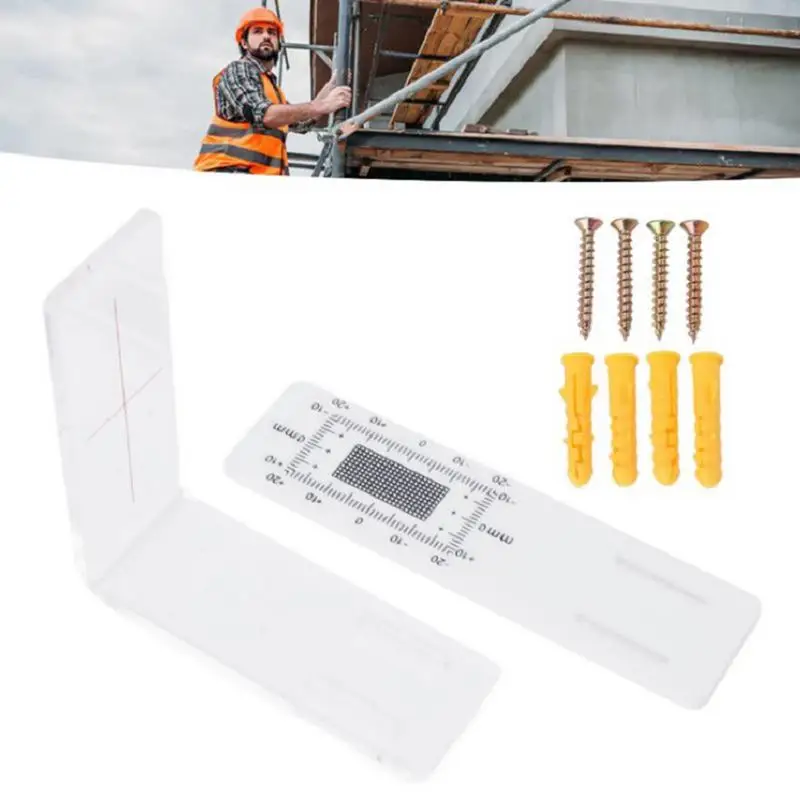 Medidor de grietas acrílico tipo L, regla para grietas de esquina de pared, monitoreo de hendiduras, registro, Monitor de grietas preciso para Horizontal o