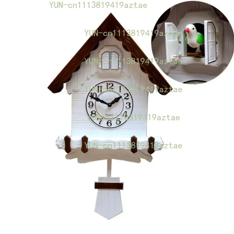 Swinging Cuckoo Wall Clock European Style Creative Wall Clock Cuckoo Hourly Time Cuckoo Clocks Modern Design For Living Room