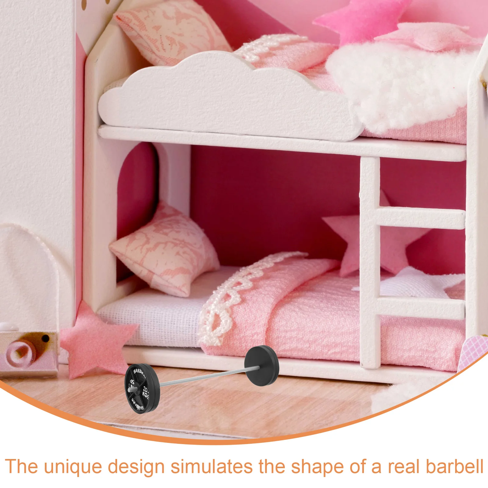 Pillar Barbell Model Baby Infant Toys Seat Iron Dumbbell Dollhouse Miniature Ornament Decoration