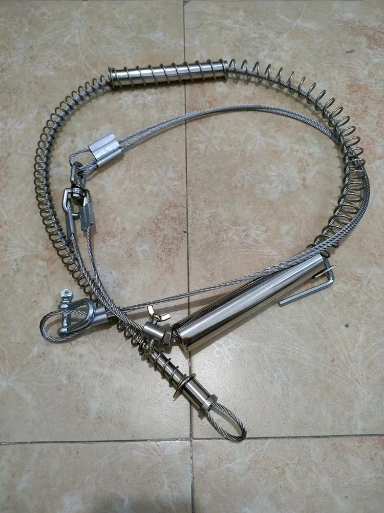 1PC Two Section Double Steel Wire Trap Duty Spring Replacement With Nuts Strong Heavy  For Wild Boar Fox Rabbit Animal Traps