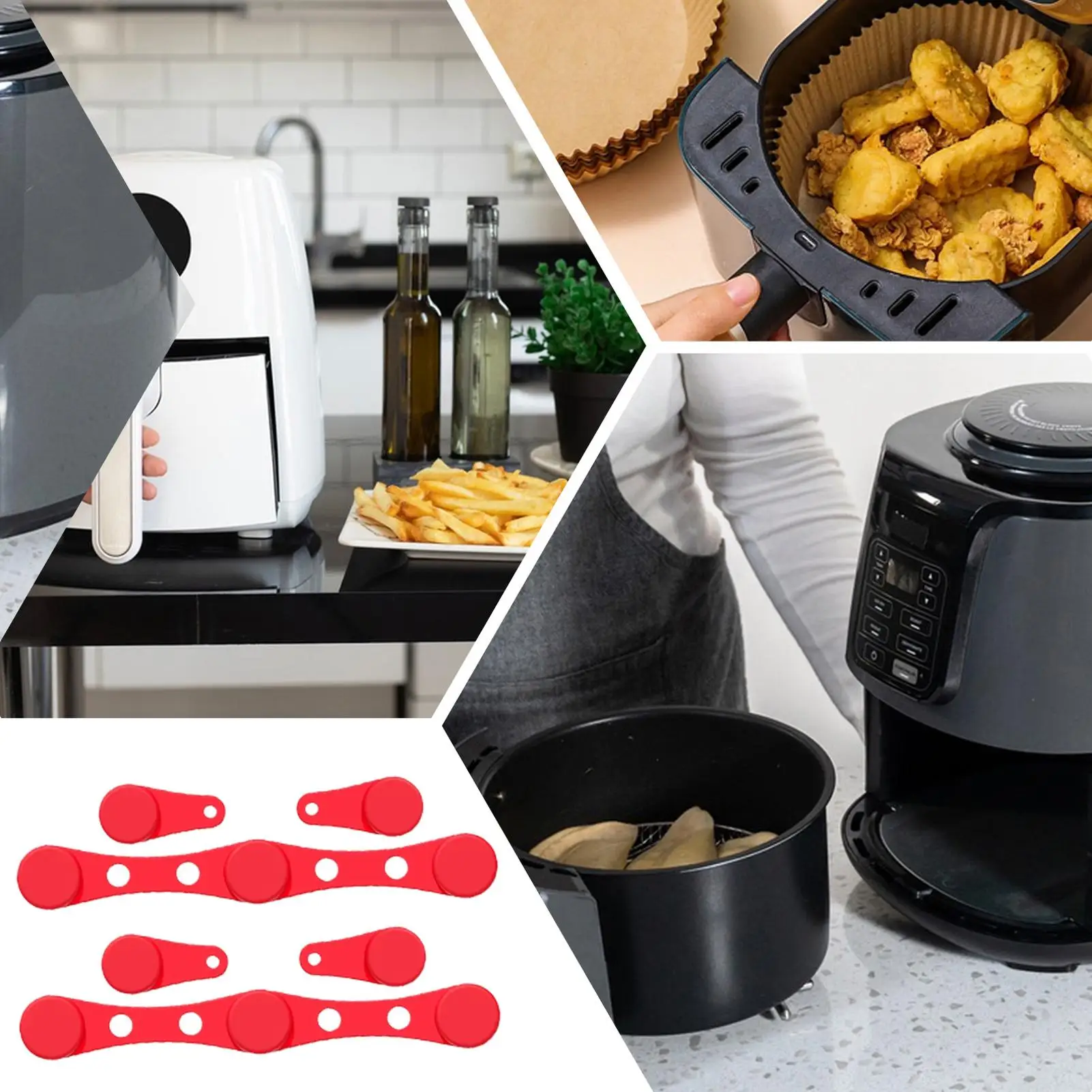 Air Fryer Basket Liner Magnets Silicone Fixing Tool Air Fryer Magnet Silicone Buckle For Baker Enthusiast Family Parent French