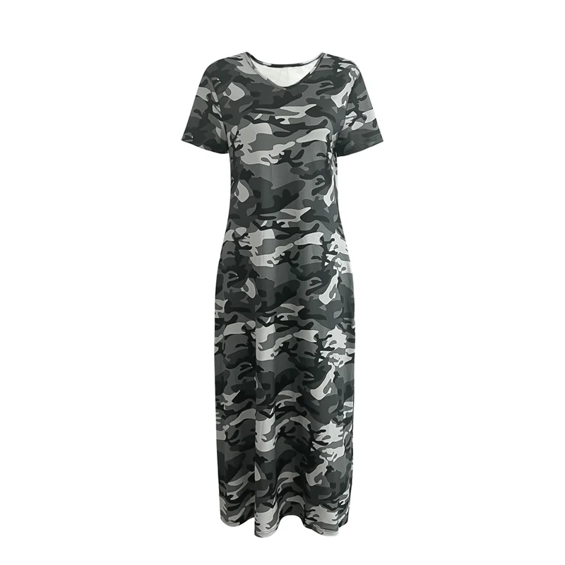 【ديكور الحفلات】فستان نسائي صيفي كاجوال فضفاض بأكمام قصيرة مع جيب للنساء