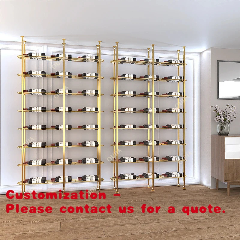 

custom.Metal Bar Restaurant Iron/ Aluminium/ Stainless Display Shelf Wine Mounted Wine Rack Wall Steel Home Furniture Wine Cabin