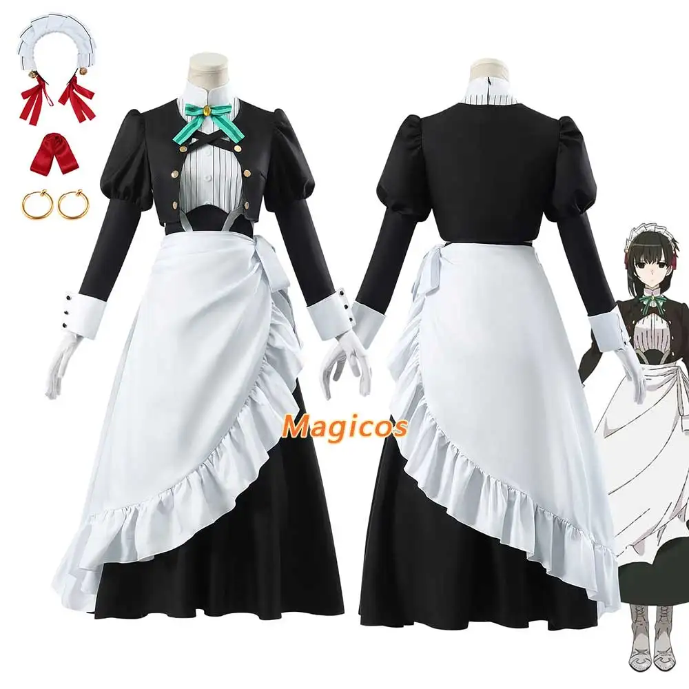 

Anime Kimi Wa Meido-sama Xue Maid Cosplay Costume Snow Black Lolita Dress Coat Woman Cute Halloween Xmas Birthday Party Suit