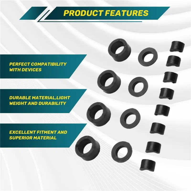 Seat Bushing Set for Jeep Wrangler TJ/LJ 1998-2006, Front Seat Support Bushings, Black, Direct Replacement (12 pcs)