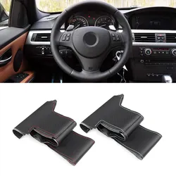 Braid on Steering Wheel For BMW M Sport 1 3 Series M3 E90 E92 E93 E81 E82 E87 X1 E84 Car Steering Wheel Perforated Leather Cover