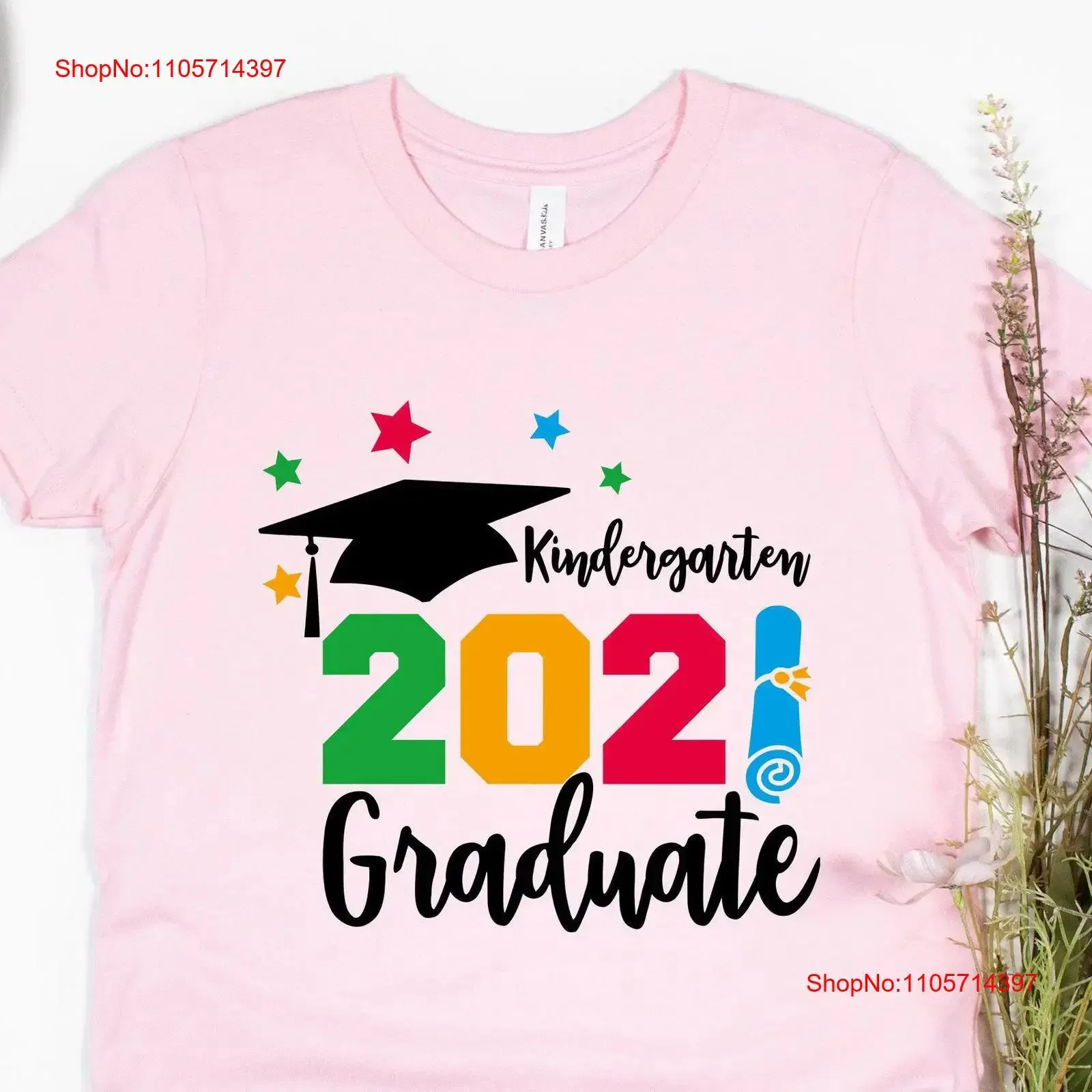 2024 Kinder Graduate T Shirt Kindergarten Grad Graduation Kid Kids vintage Washed Slightly graphic fashion streetwear homme