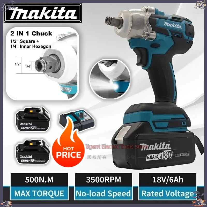 

Makita DTW600 Cordless Impact Wrench High Torque Brushless Electric Wrench Rechargeable Auto Repair Power Tools 18V / 20V