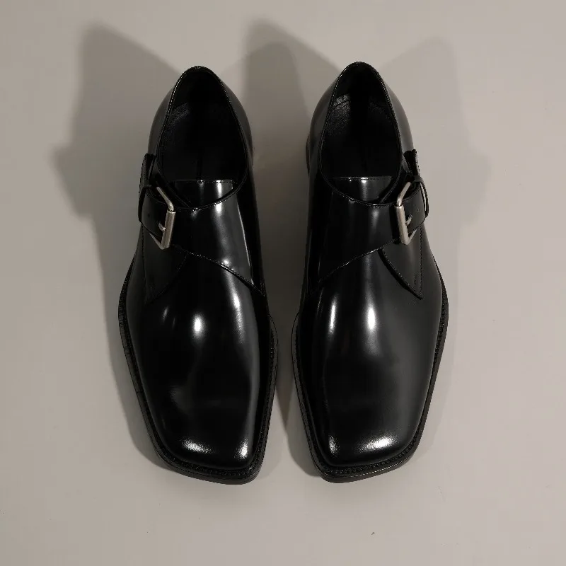 

Дизайнерские мужские лоферы из натуральной кожи с квадратным носком, черные повседневные туфли ручной работы из воловьей кожи, мужские оксфорды