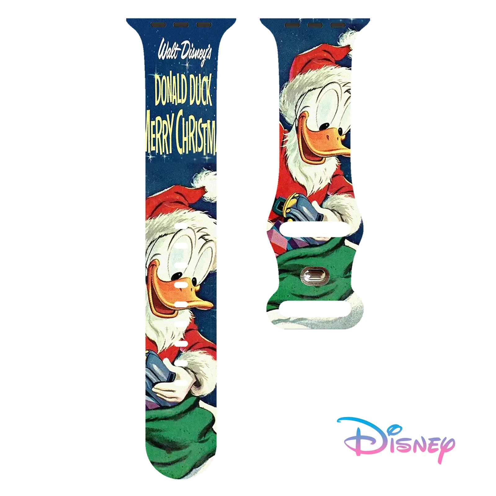 

Disney Christmas Cartoon Series Print Strap for Apple Watch 11/10/9/SE, Soft Waterproof Replacement Silicone Band 45mm/44mm/42mm