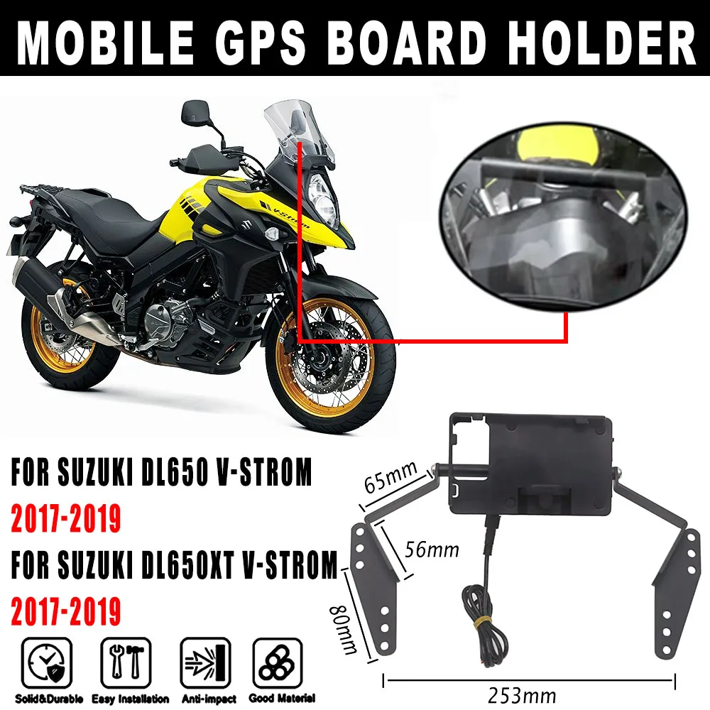 

NEW Motorcycle Accessories Stand Holder Phone Mobile Phone GPS Plate Bracket Fit For SUZUKI V-Strom 650 V-Strom 650XT 2017-2019