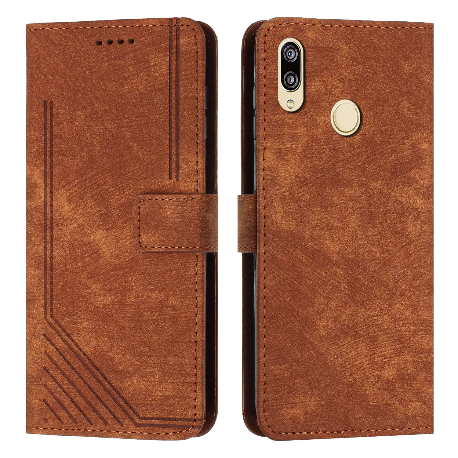 

For Huawei P20 Lite / Nova 3e / P30Lite / Nova 4e phone case skin feel line terms silicone clamshell leather case