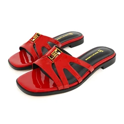 2025China exclusive design GJ brand casual women's flat shoes, anti slip outdoor leather women's beach exposed toe slippers35-44