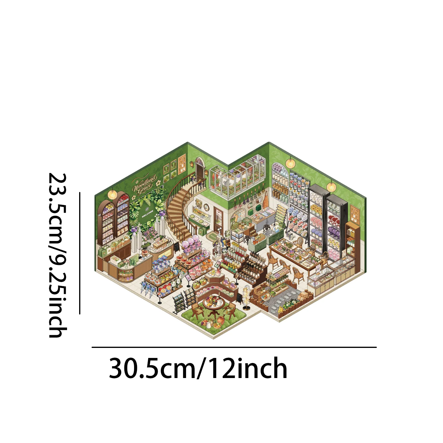 4Pcs 3D Stereo Shop Scene PET Stickers, Grocery Store Mini House Journal Decals - view 5