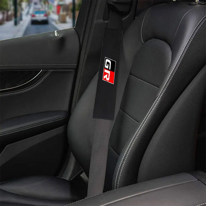Accesorios interiores universales para coche, cubierta de cinturón de seguridad, hombreras para Toyota GR Gazoo Racing Yaris Corolla, estilo de coche, 2 uds.