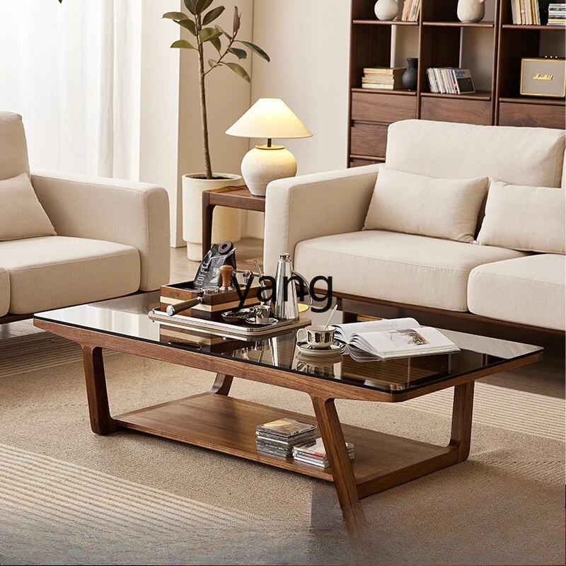 

LZR Solid Wood Living Room Sofa Side Table Modern Minimalist Style Retro Natural Wood Style