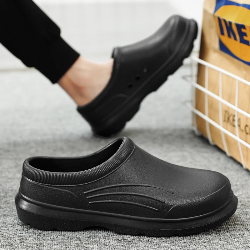 

Мужская повседневная обувь из ЭВА, сандалии без шнуровки, водонепроницаемая маслостойкая нескользящая обувь для шеф-повара, женская обувь для воды, обувь для медсестры и врача, рабочая обувь