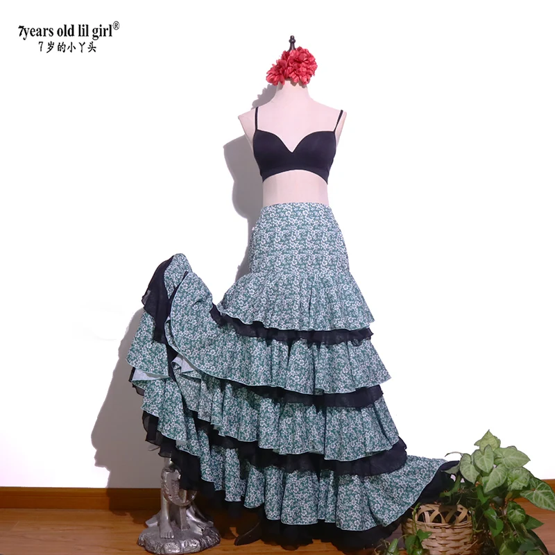 Costume de Flamenco espagnol, robe de spectacle pour femmes et filles, salle de bal Gyspy DTT94Festival, vêtements de danse, plusieurs couleurs, ESS34