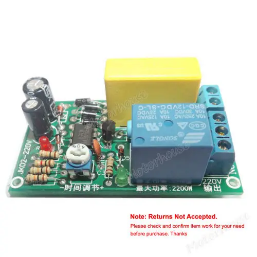 AC 220V 0~60s Adjustable Delay Time Turn Off Delay Timer Relay Switch for Stair Lamp