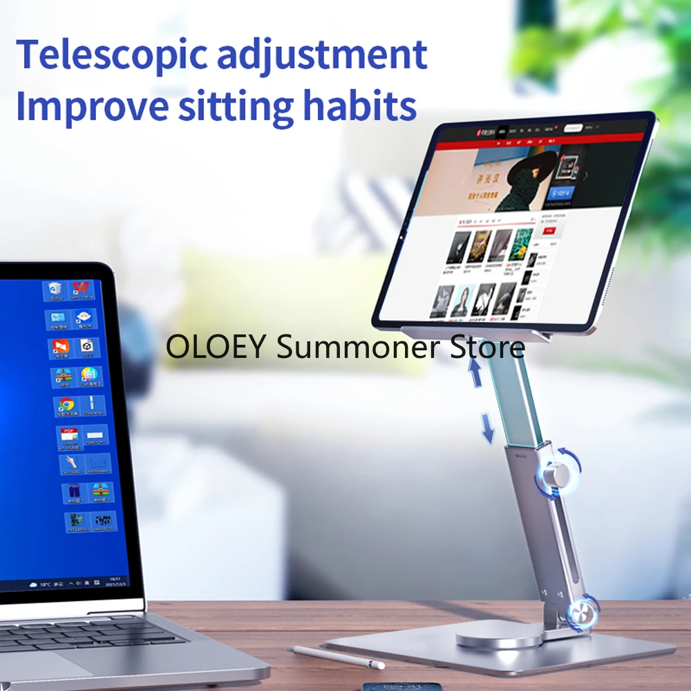 Folding Tablet Stand Desk Computer Table 360 Rotation Reading Adjustable Foldable Holder Dock Laptop Baseus Tablet Holder