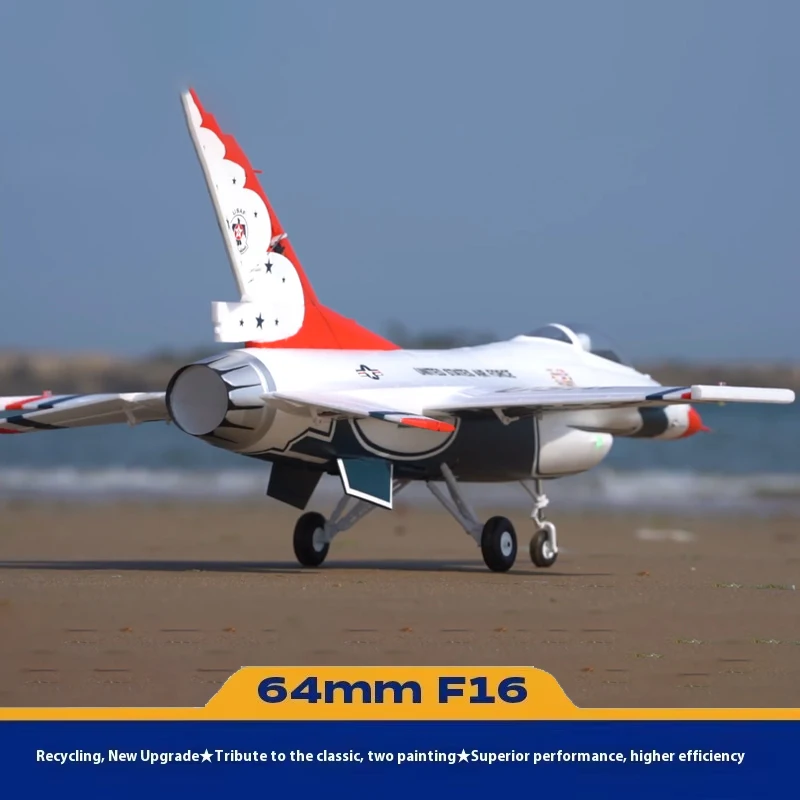

Fms 64mm F-16 F16 V2 Falcon Fighter Jet Edf Simulated Aircraft Model RC Airplane