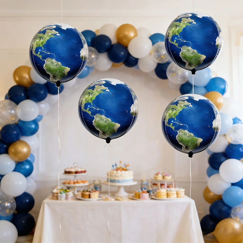 4 Stück 22-Zoll-Globusballons, 4D-Weltkartenballons, Erddag-Dekorationen, Reise-Geburtstagsparty-Zubehör für Reisen rund um die Welt – Detail 4