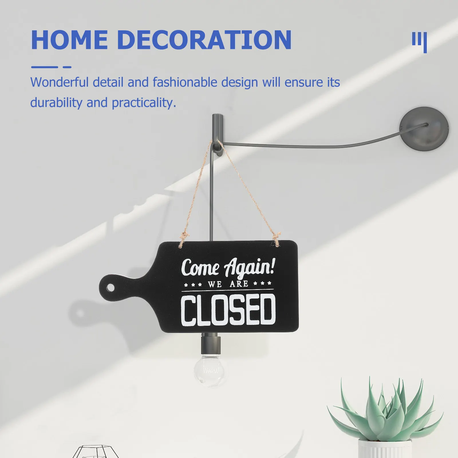Double-Sided Door Sign Wooden Vintage Open Closed Hanging Sign for Retail Store Delicate Texture Wear-Resistant Multi-Function