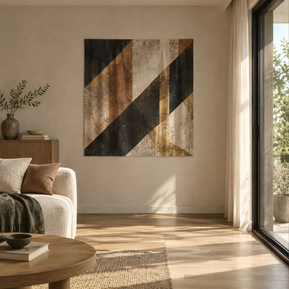 VIKAMA Earth Wall Shadow Allover Pattern Tapestry Wall Hanging, Wabi Sabi Wall Decor Tapestries for Bedroom Living Room Study