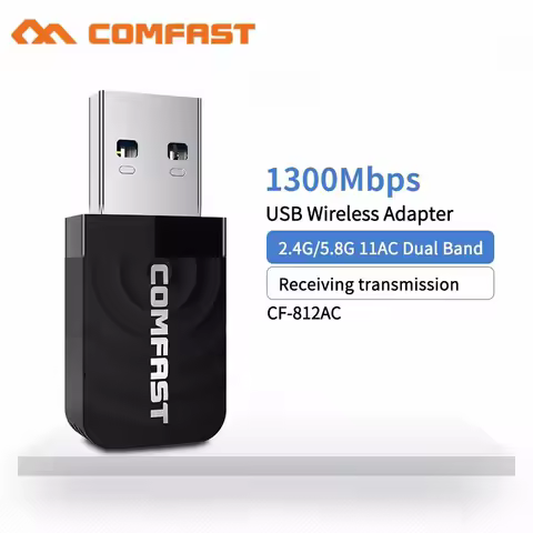 COMFAST 1300Mbps Wifi USB Adapter 802.11AC Dual Band Wi Fi Adapter 2.4G/5ghz Wireless Adaptador Wi-fi Dongle Win 10/11 Mac Linux