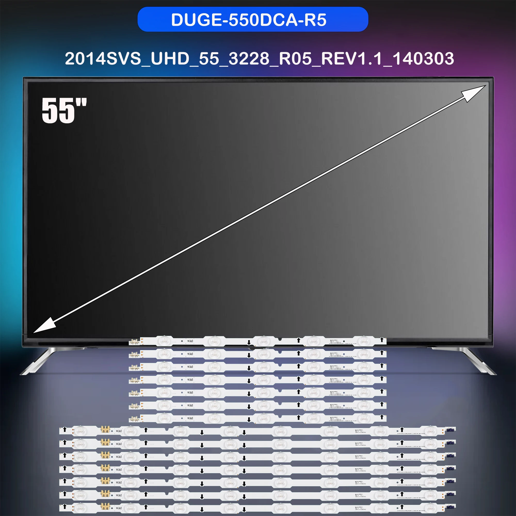 شريط إضاءة خلفي LED لـ UUE55HU6900S UN55HU6950 UN55HU7000 55HU6830F UA55HU5903J UA55HU6000J UA55HU7000K UA55HU7000W