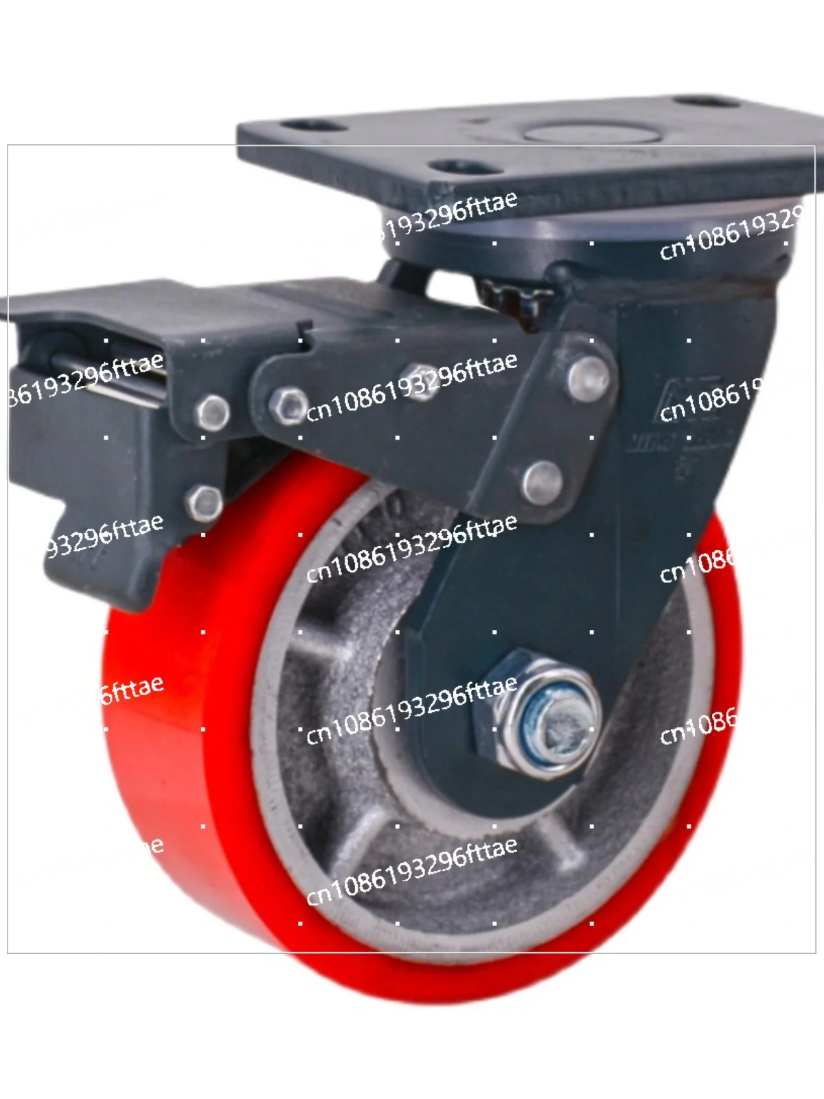 Super Heavy Duty Caster Universal Wheel Bearing Heavy Load 3-6 Tons Cast Iron Core Polyurethane Wear-resistant 4/6/8 Inch Brake