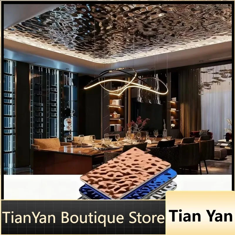EE1 Luxury 3D indoor water corrugated decorative panels 7mm 8mm bamboo charcoal modern waterproof PVC villa living room hotel