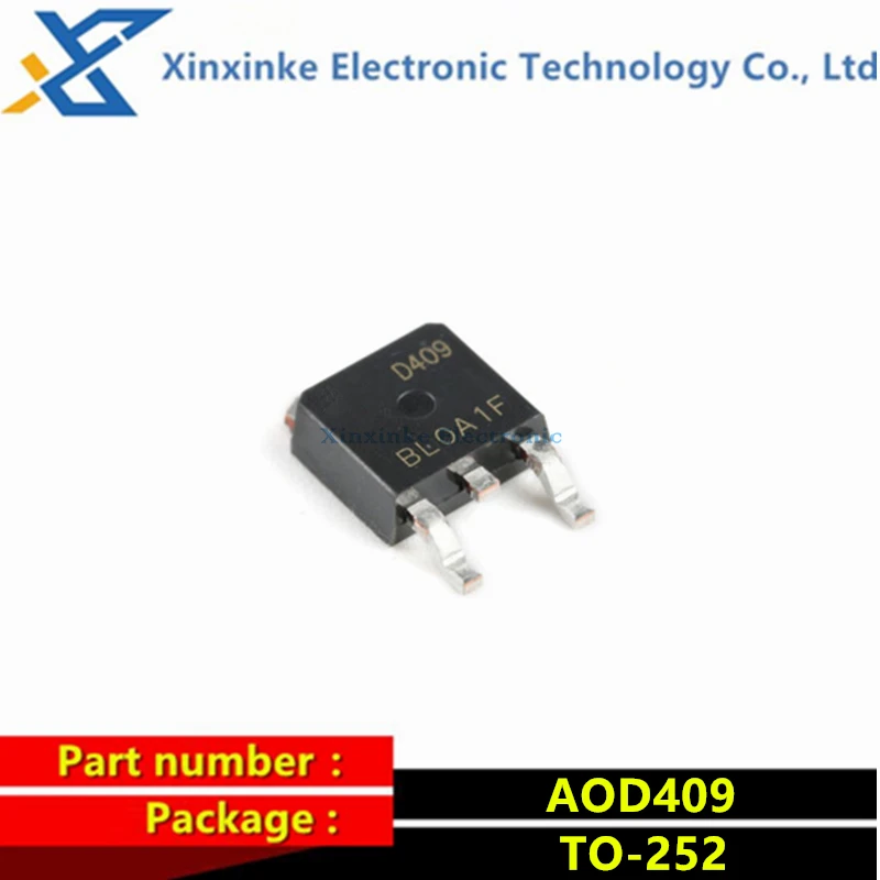 

10PCS AOD409 TO-252 P-Channel 60V 26A SMD MOSFET