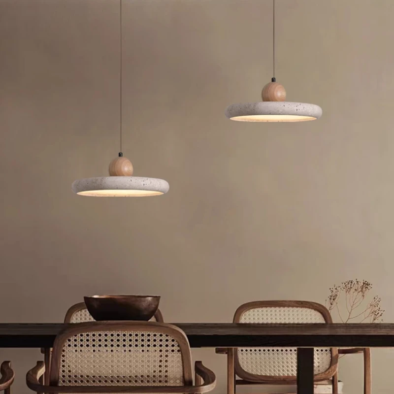 ถ้ําสีเหลือง StoneRetro หินธรรมชาติ Art จี้ไฟ LED โคมไฟระย้าห้องนอนข้างเตียงตกแต่งห้องนอนห้องรับประทานอาหารโคมไฟระย้า