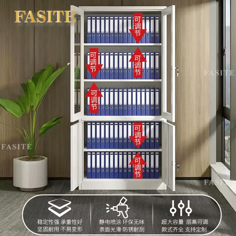 For Office Iron File Cabinet with Lock Low Profile Data Storage Locker Financial Drawer Unit Secure Metal Filing Cabinet