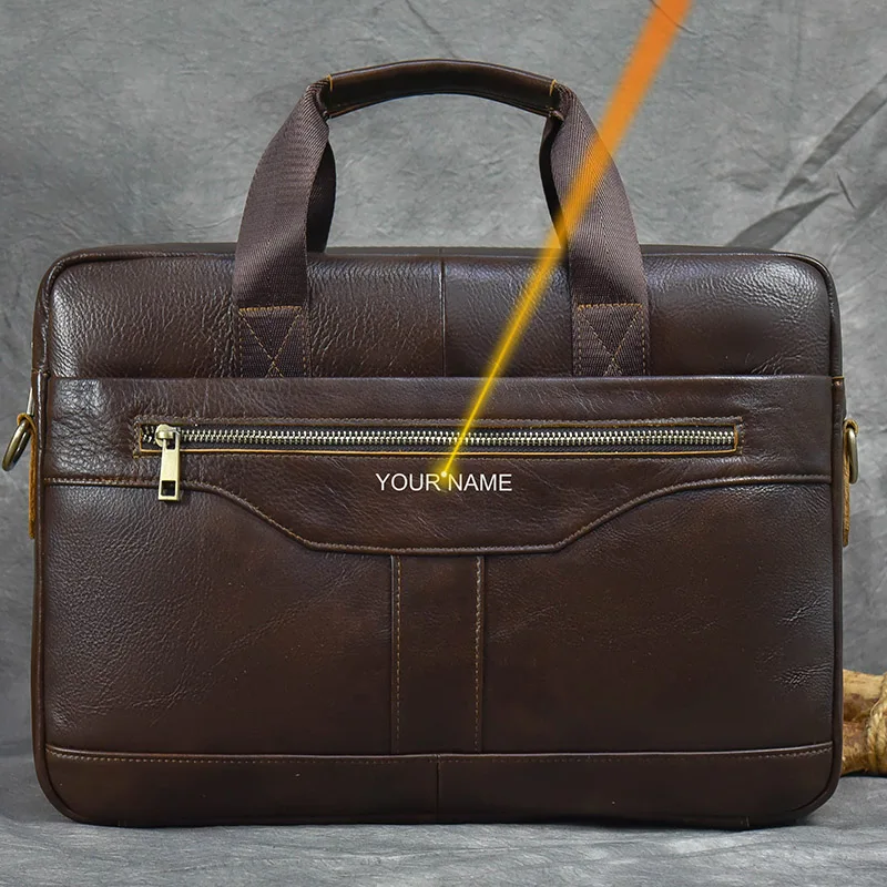 Echtes Leder Aktentasche Männer Taschen Marken Replik 2022 Leder Laptop Taschen Für Männer Business Handtasche Luxus Schulter Büro Tasche